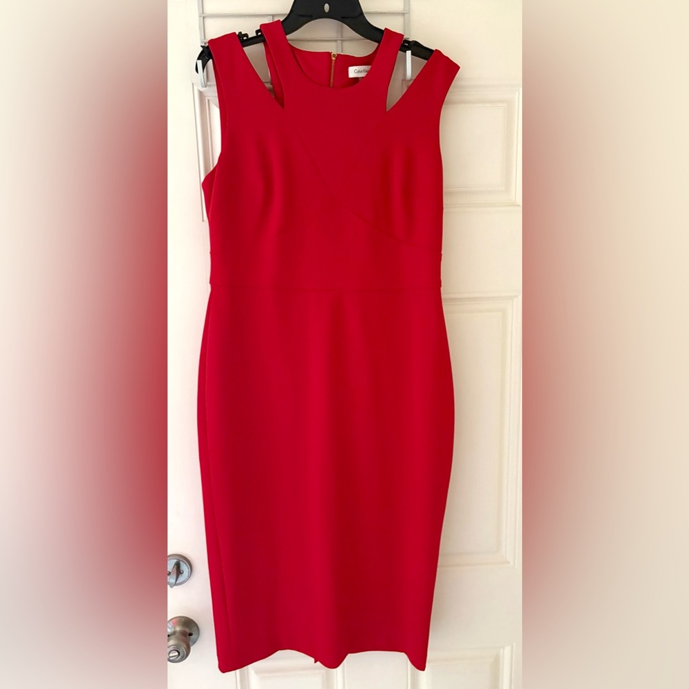 Calvin Klein Red Cut Out Dress 12